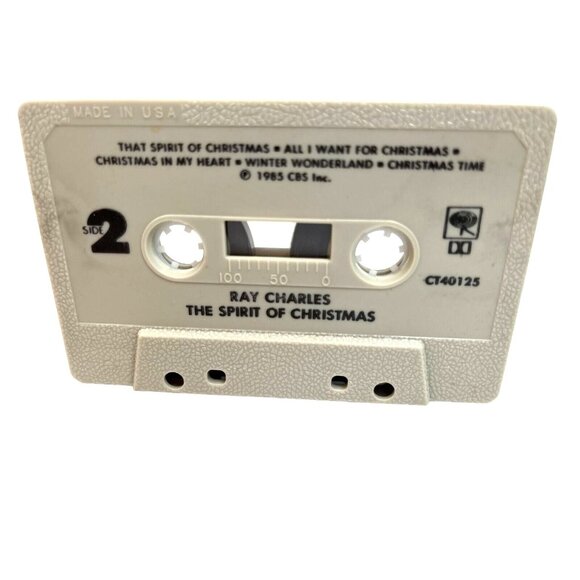 Vintage Cassette Tape Ray Charles Spirit of Christmas A404 - Picture 4 of 7
